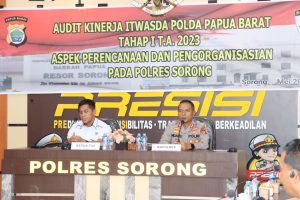 Read more about the article Polres Sorong Terima Kunjungan Audit Kinerja Tahap 1 T.A 2023 Oleh Itwasda Polda Papua Barat